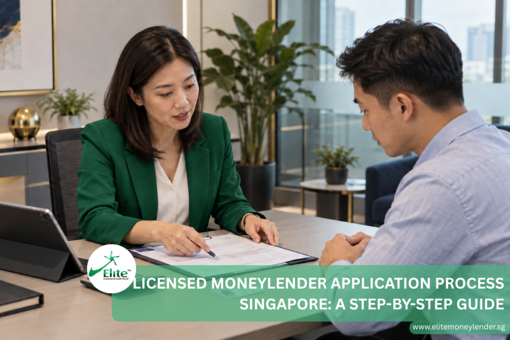 Applicant completing the licensed moneylender application process at an approved office in Singapore